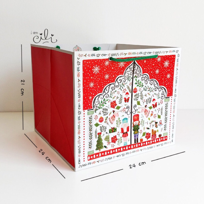 Paperbag natal 24 x 24 x 21 christmas paper bag 24x24 cili muat box 22 ANGELICA