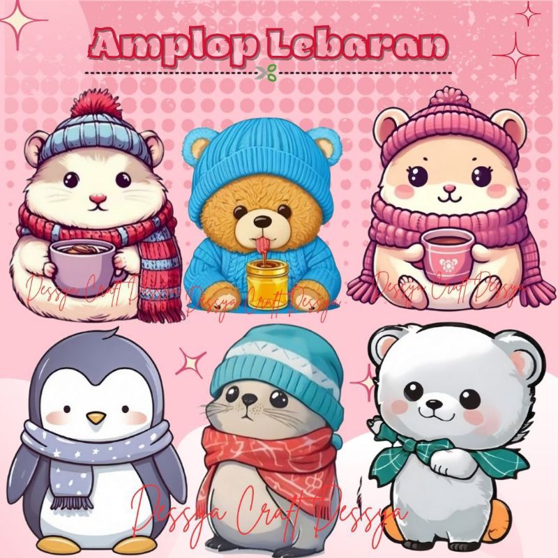 

(12pcs) Amplop lebaran unik karakter lucu