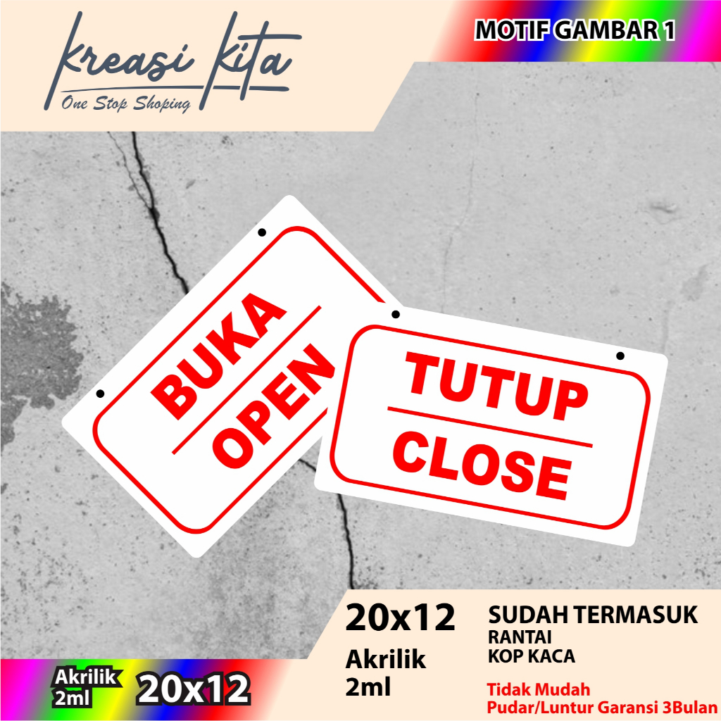 

AKRILIK OPEN CLOSE TIPE 1 ACRILYC CUSTOM