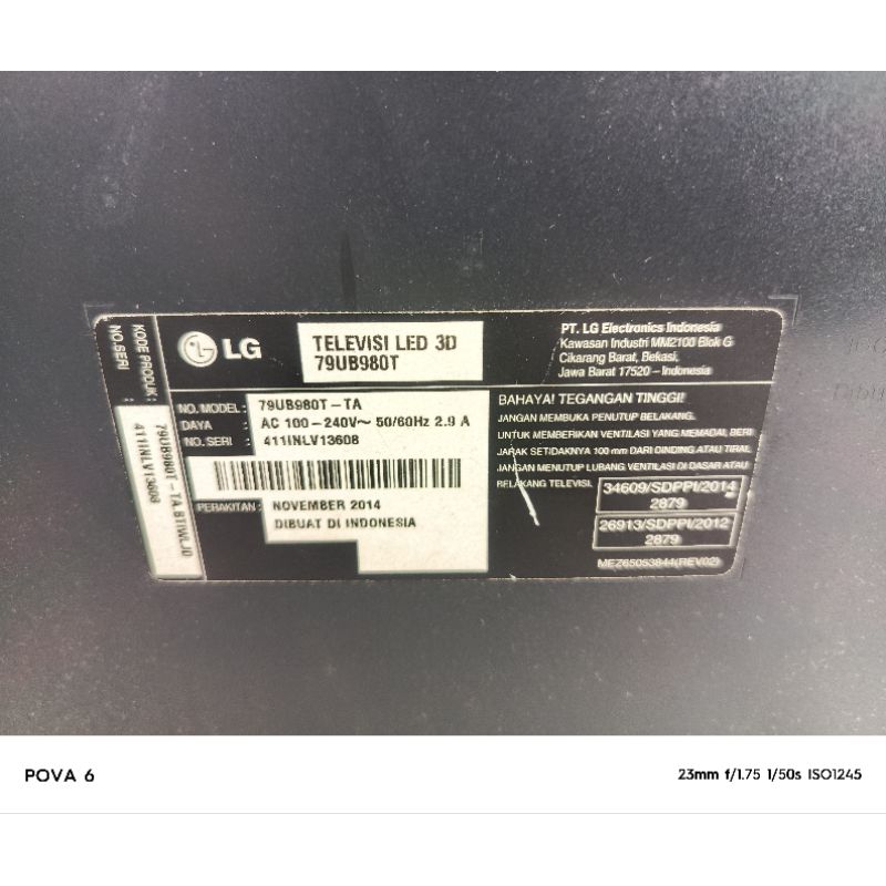 LG Televisi LED 79UB980T modul tv, harga berfariasi silakan cat dulu sebelum mesan barang