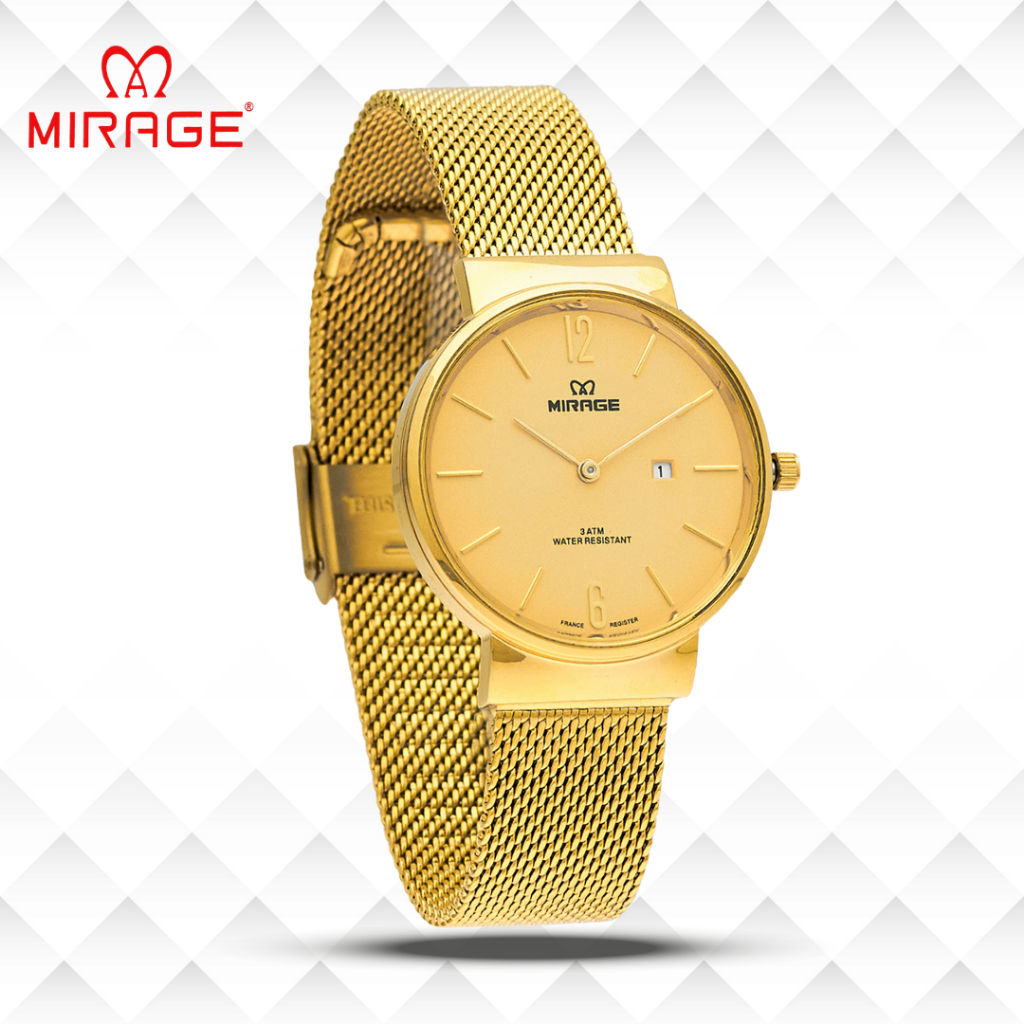 Mirage Jam Tangan Wanita Analog 2 Jarum 8891 L Gold Original Stainless