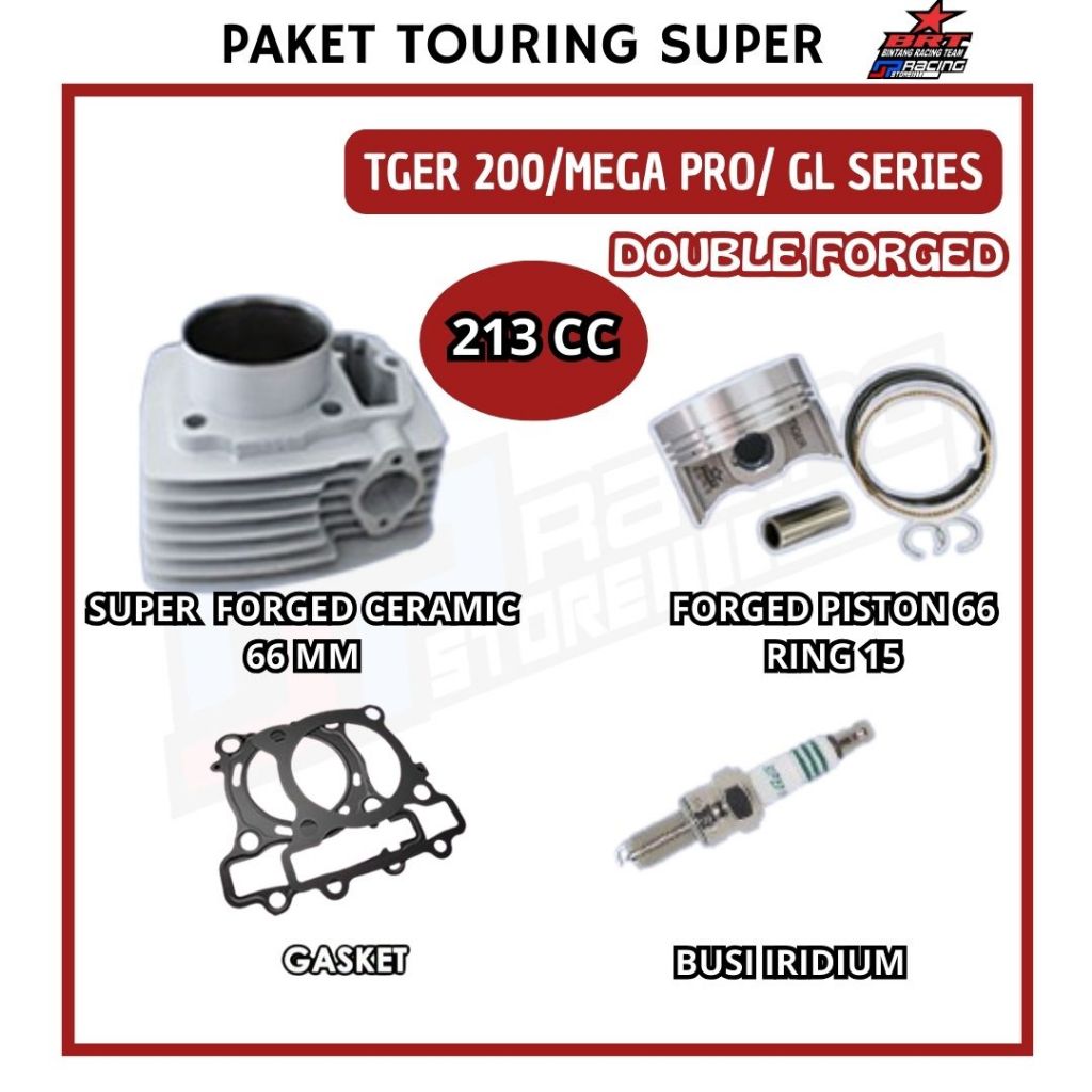 Paket Bore UP Tiger 2000 - Block Ceramic - Piston 66 - BRT Paket Touring 1