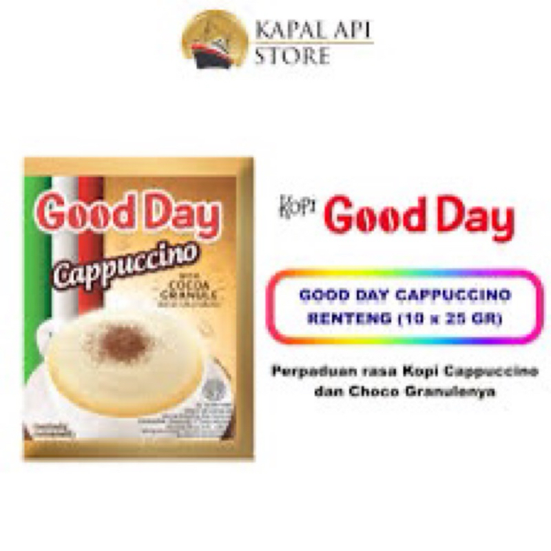 

Good day cappucino 25gr 1 renceng isi 10 sachet