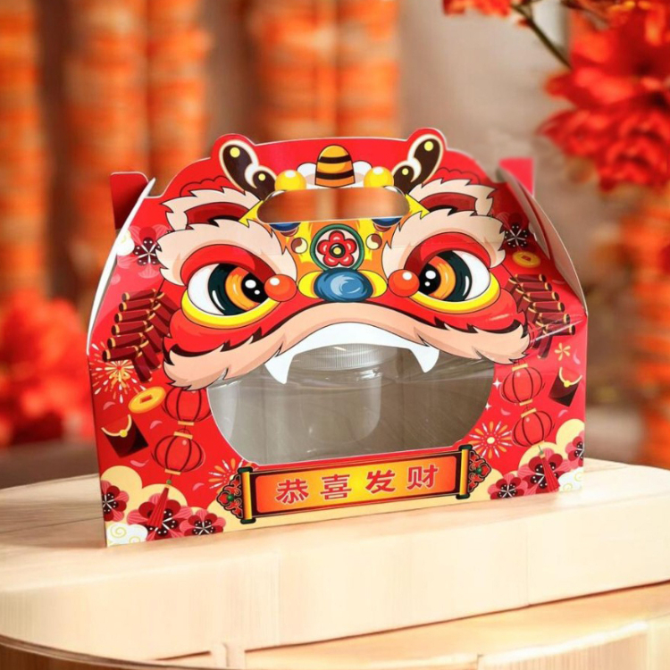 

( 10pcs ) Box hampers imlek cny sincia kotak kue kering dus jinjing packaging 3 toples jar 600ml