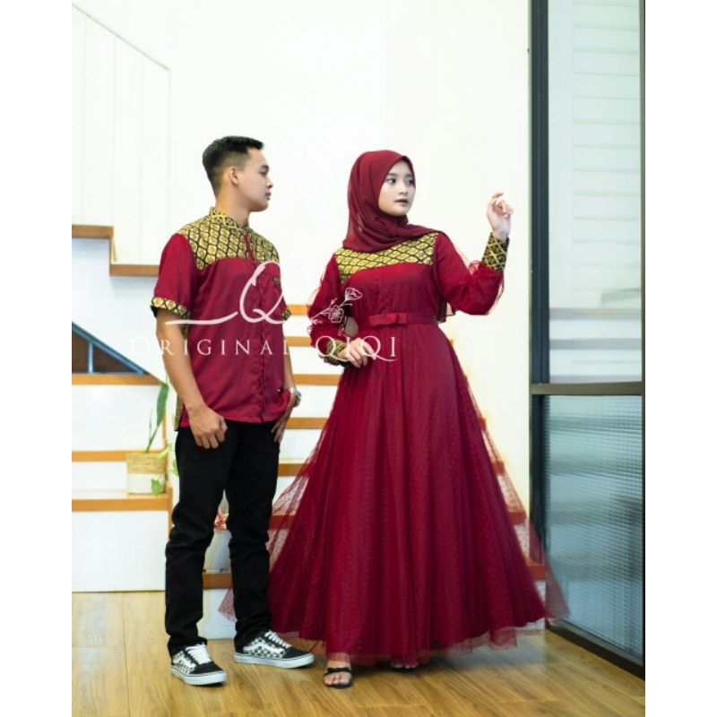 Baju couple pasangan lebaran couple keluarga gamis couple keluarga gaun couple ibu anak gamis brukat