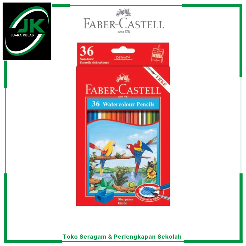 

[JK] Faber Castell Pensil Warna Cat Air Watercolour Pencils set 36 Panjang