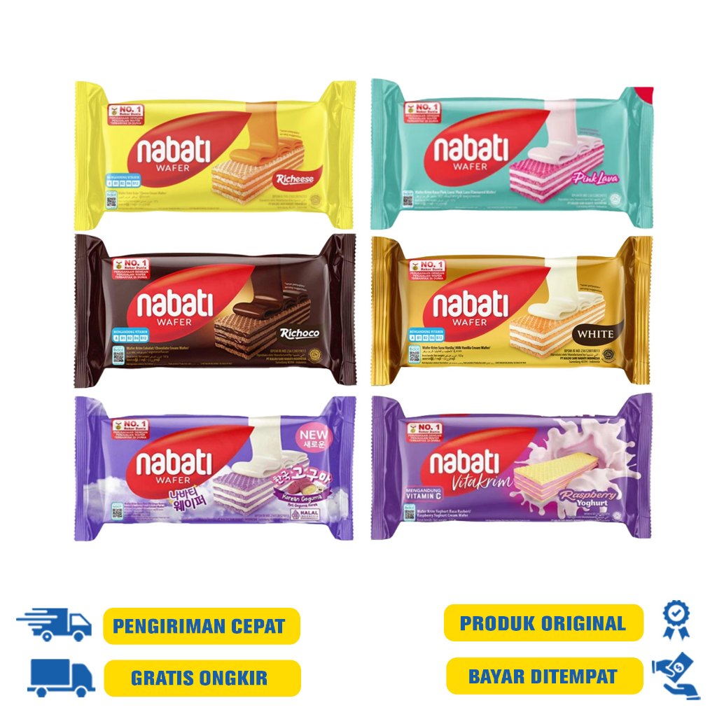 

Nabati Wafer - Richesse 127 GR | Raspberry 127 GR | Goguma 122 GR | Pink Lava 127 GR | White 127 GR