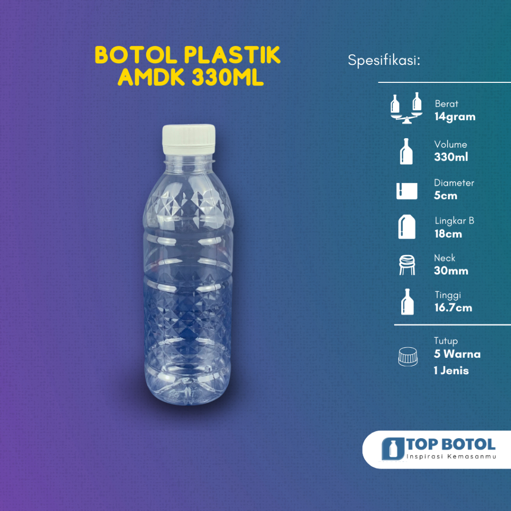 BOTOL PLASTIK 330ML/BOTOL AMDK 330ML/AQUA 330Ml