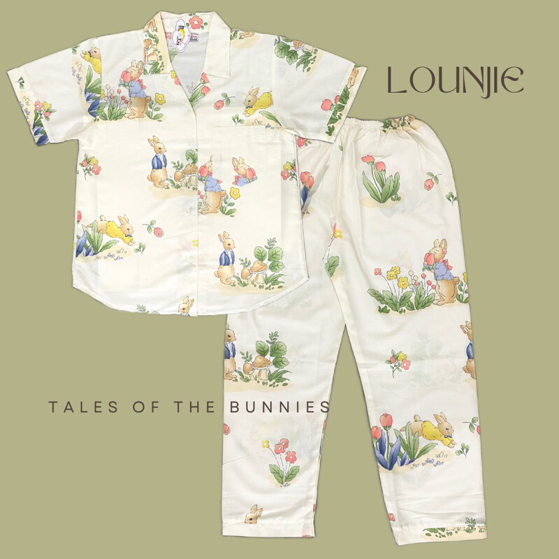 Piyama Wanita Katun Motif Peter Rabbit & Kelinci Coquette | Baju tidur Cewek Dewasa Remaja Lucu Adem