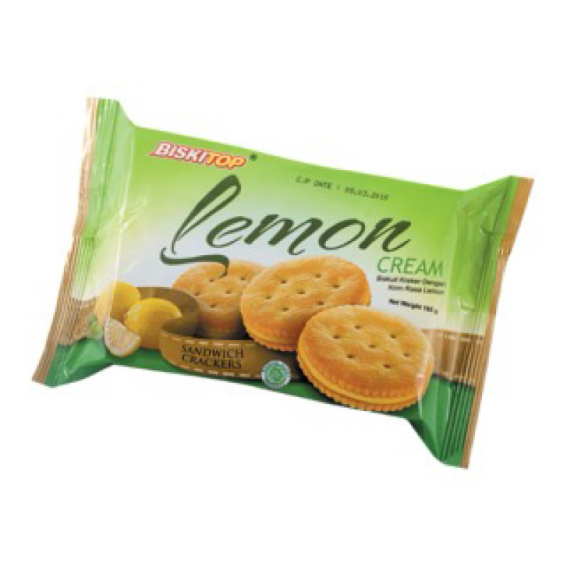 

BISKITOP SANDWICH CRACKERS LEMON CREAM [ 1 BUNGKUS @165G] | BISKUIT KREKER DENGAN KRIM RASA LEMON | BISKITOP LEMON CREAM SANDWICH CRACKERS