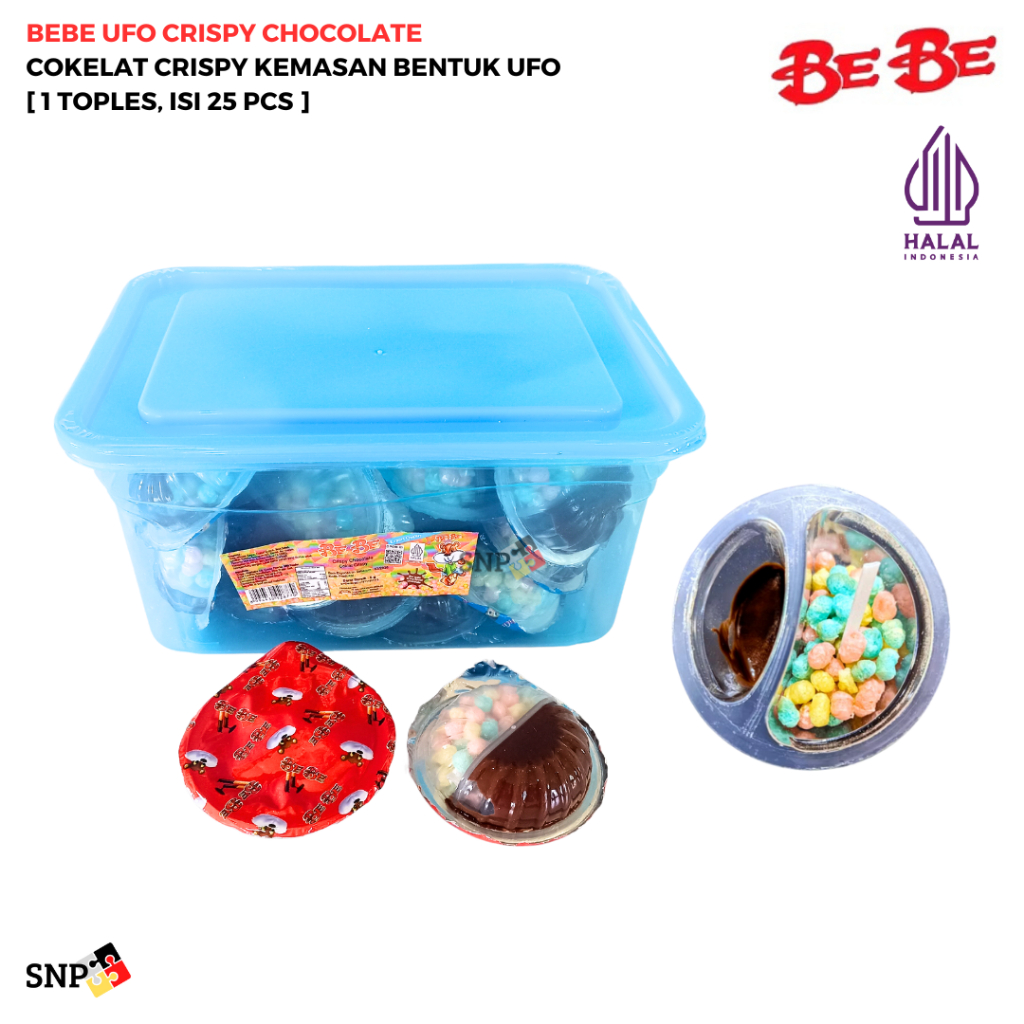 

[HALAL] BEBE UFO CRISPY CHOCOLATE COKLAT CRISPY [1 TOPLES, ISI 25 PCS]