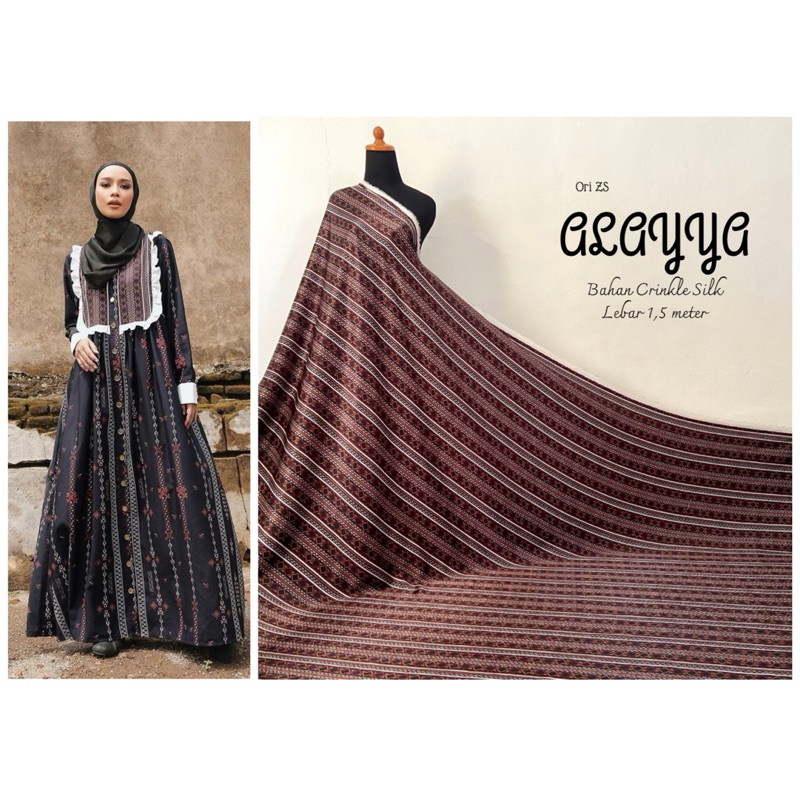 Kain Ori Zaskia Sungkar Motif Alayya Bahan Silk Crinkle