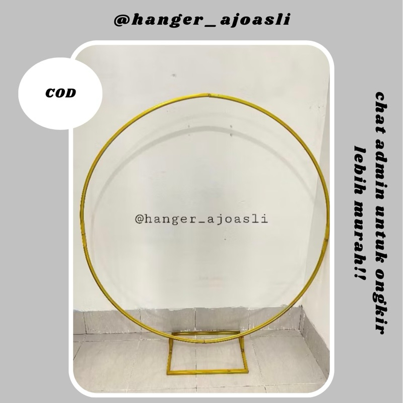 Stand Foto Dekorasi Wedding Backdrop Bulat Gold