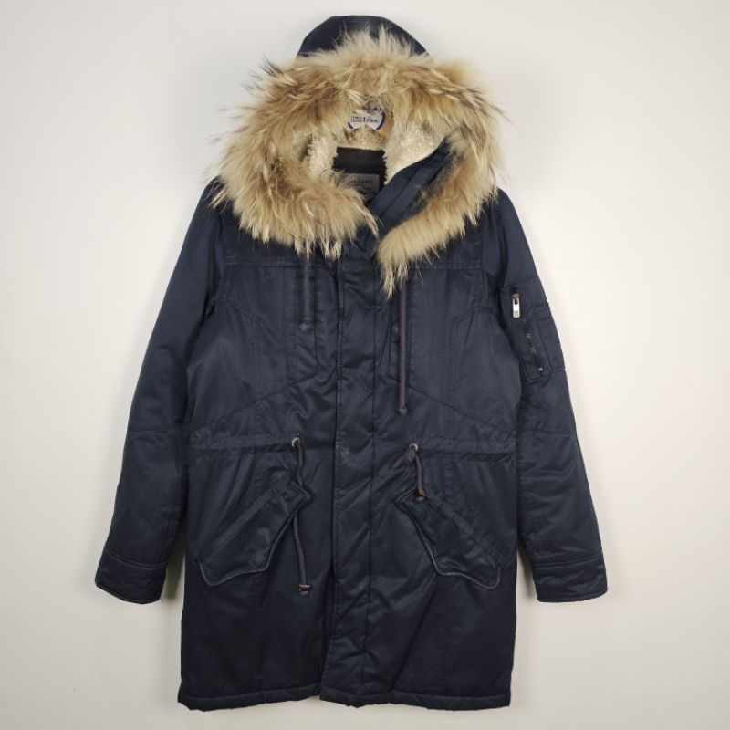 jacket down puffer mantel coat fur winter GIORDANO musim dingin second preloved