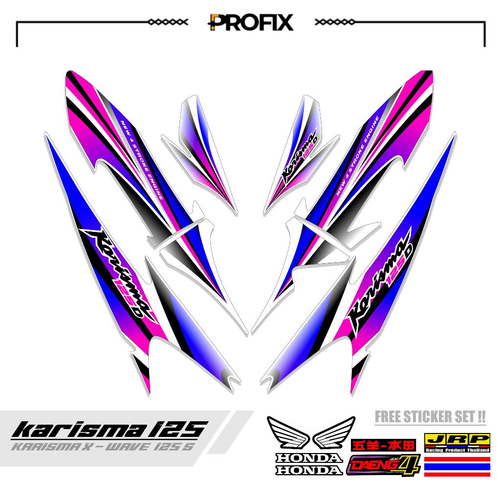 STRIPING STIKER HONDA KHARISMA MOTIF 4 / STIKER MOTOR  KHARISMA X/ WAVE 125S KHARISMA MOTORCYCLE