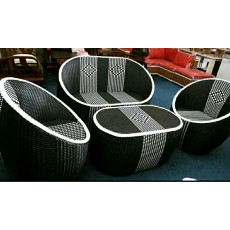 Kursi sofa gentong minimalis rotan sintetis