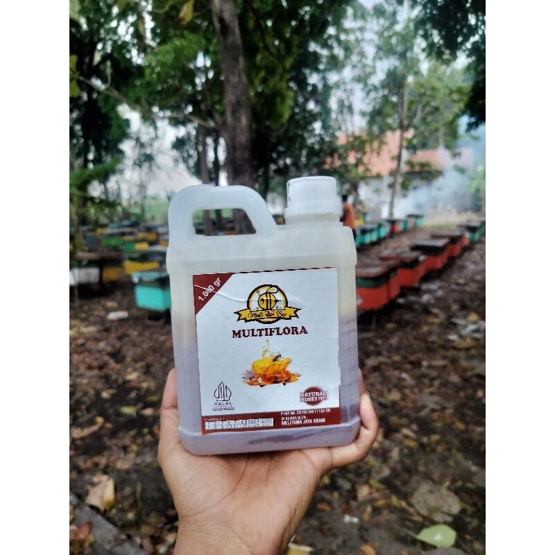 

2Xbtygneal Sakha Snack ) Madu Murni Asli Nektar Multiflora / Raw Honey Berat 1 Kg Free Dus Box