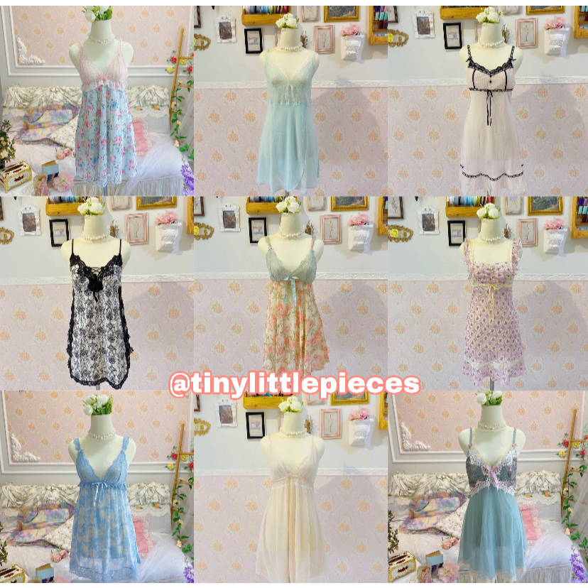 (SLE1) Slipdress/Eblin Lingerie Brand Fairycore Cottagecore Coquette Princesscore