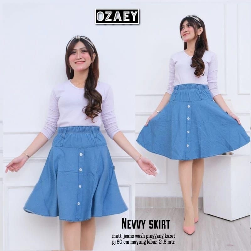 Rok jeans 7/8 Model Kancing