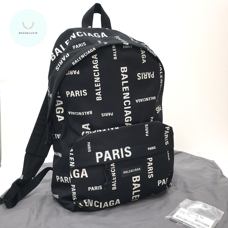 Explorer Allover Logo Backpack Black Canvas
