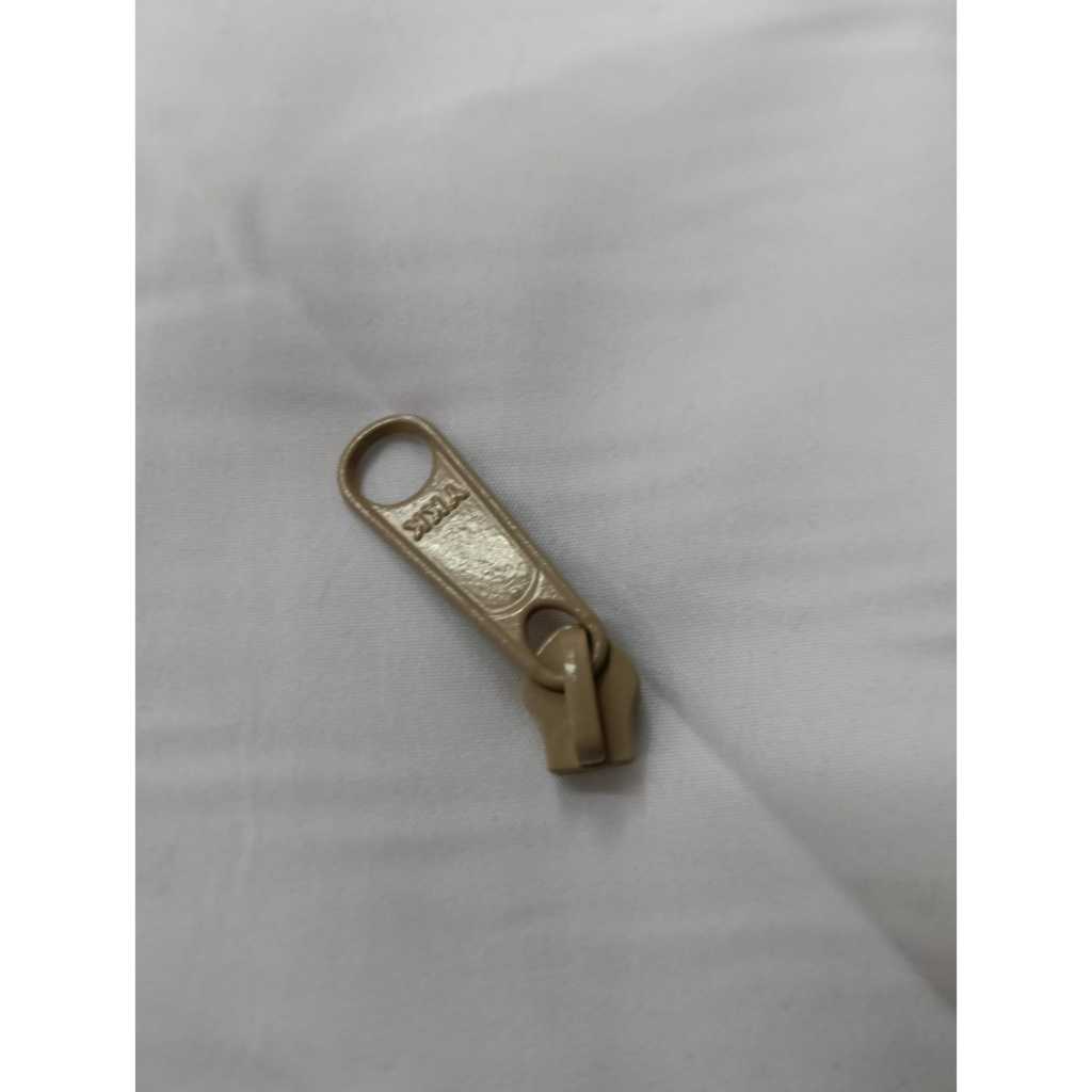 kepala-resleting TAS JAKET hitam Putih jahit nikel