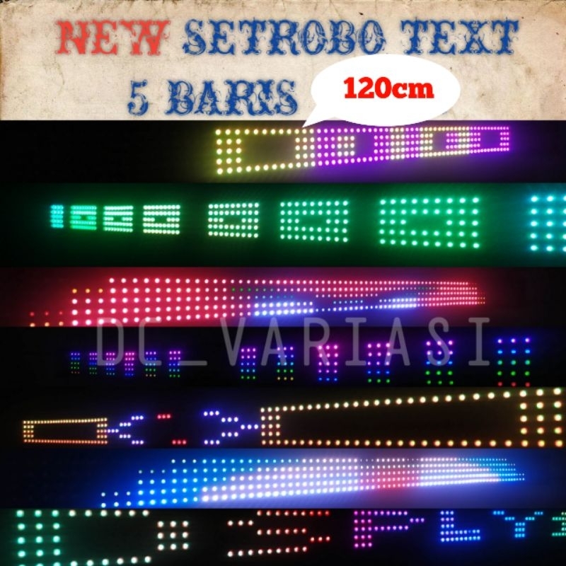 Strobo text 5 baris 120cm 12-24volt pickup ss, l300, new carry, minibus, truk, bus, elf