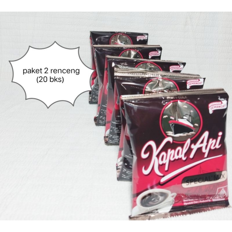 

Kopi Kapal Api Spesial Mix kopi+gula promo (paket 2 renceng) 20pcs