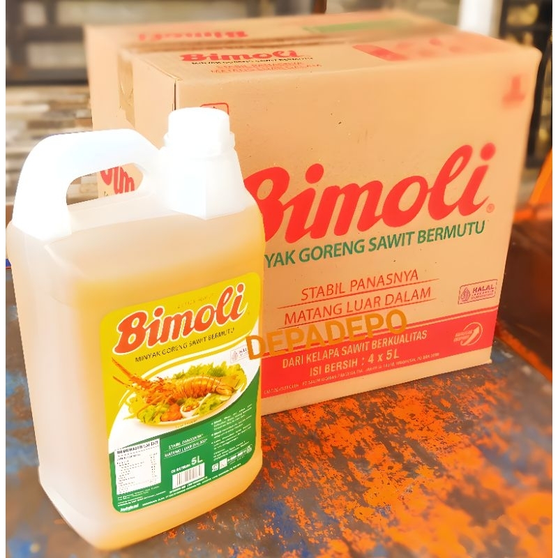 Bimoli Minyak Goreng 5 Liter 1 Dus 4 Jerigen Premium Quality 100 % Original