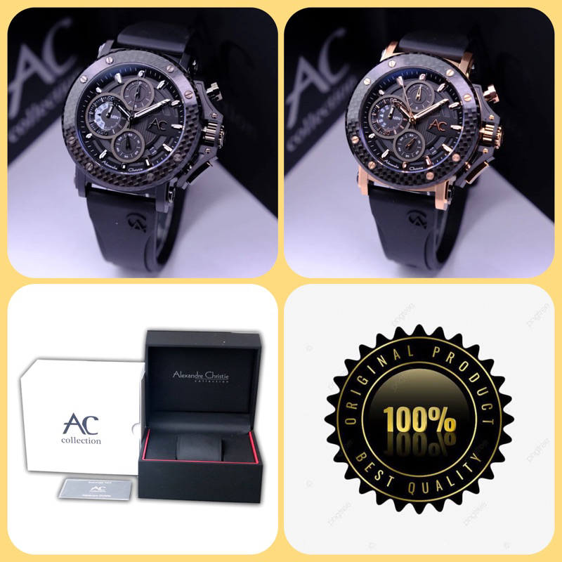 JAM TANGAN PRIA ALEXANDRE CHRISTIE AC 9205 MC / AC 9205 / 9205 CARBON ORIGINAL CHRONOGRAPH GARANSI R