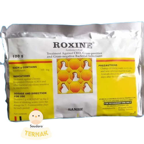 Roxine 100 gram Obat Ayam CRD Snot Layer Broiler Sanbe