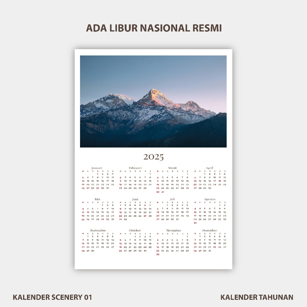 

Kalender Dinding Tahunan A3 All Variant Premium Quality