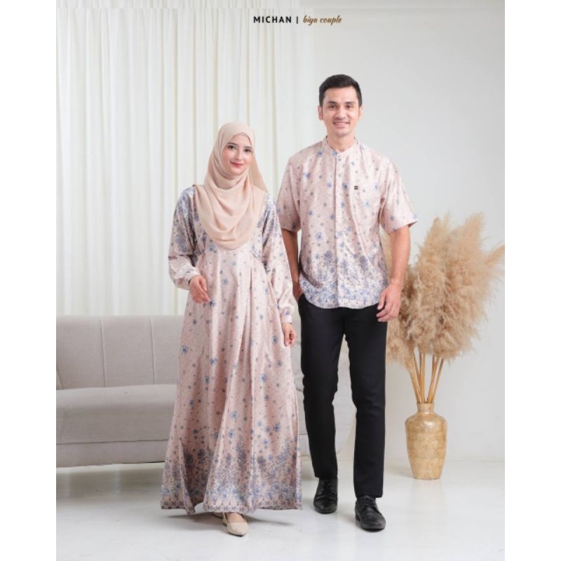 Biya Dress dan Biya kemko koko by Michan/Ready stok/Couple terbaru/Bahan matt silk dior