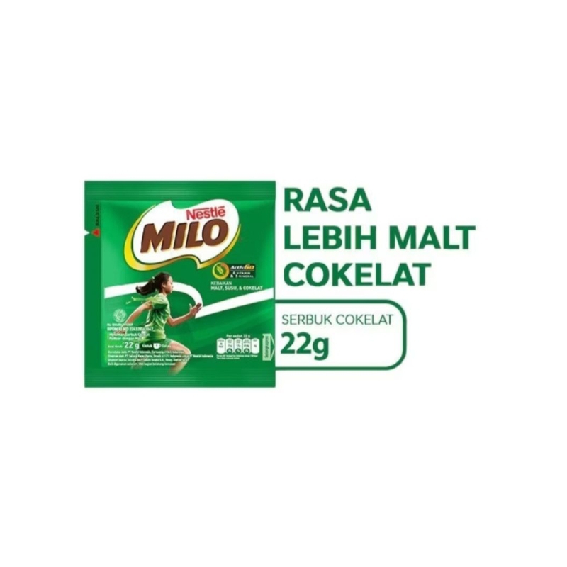 

Milo Active-Go 22 gr, Susu Coklat, Susu Bubuk Sachet ,Renceng 10 pcs