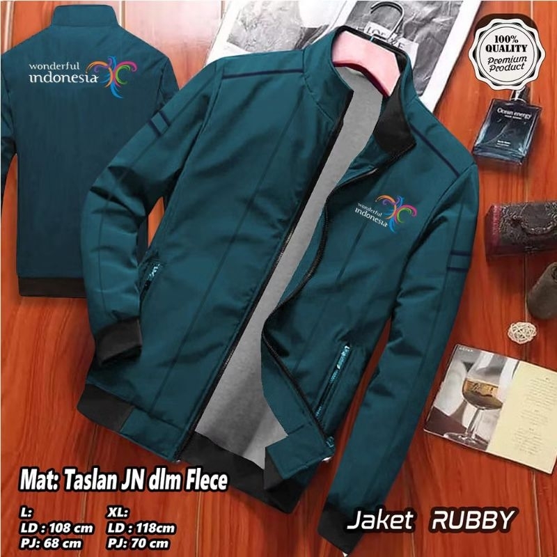 JAKET WONDERFUL INDONESIA PARIWISATA CUSTOM DESIGN WATERPROOF