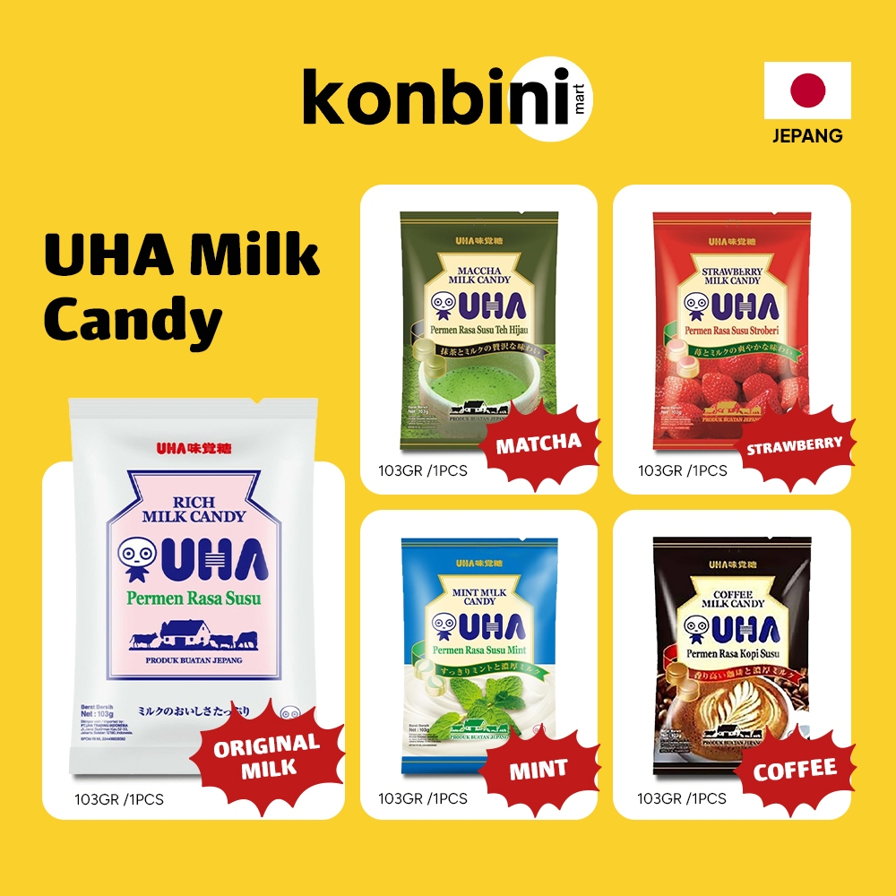 

KONBINI JEPANG - UHA Milk Candy 103gr Permen Susu / Macca / Kopi / Strawberry