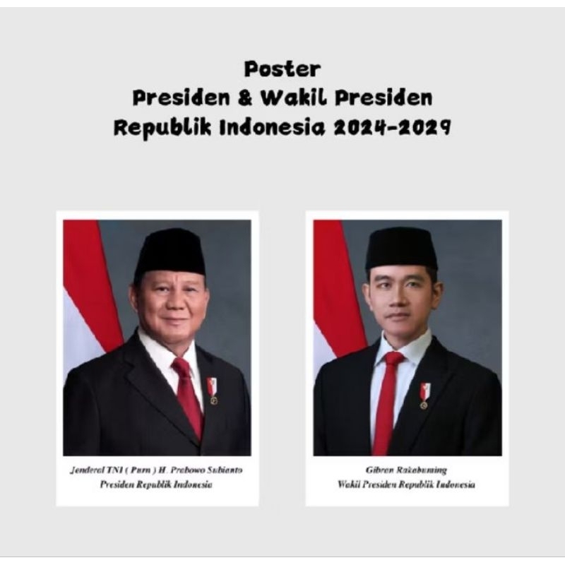 

1 Set Foto Presiden Wakil Presiden & Garuda Pancasila Ukuran 35x50cm