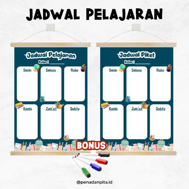 Jadwal Pelajaran • Jadwal Piket • Hiasan Dinding Sekolah