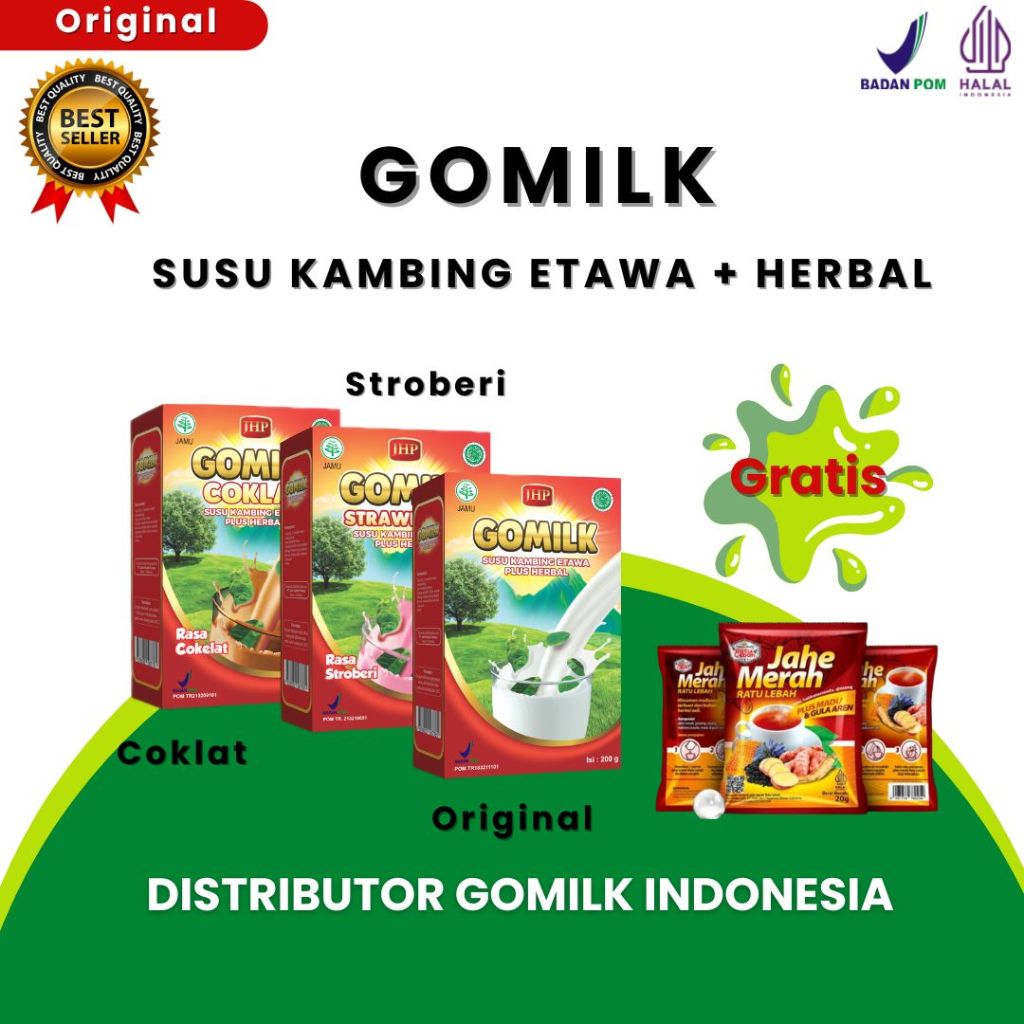 

[BISA COD + GARANSI] [BELI 1 GRATIS JAHE] GOMILK SUSU ETAWA PLUS HERBAL DAUN KELOR