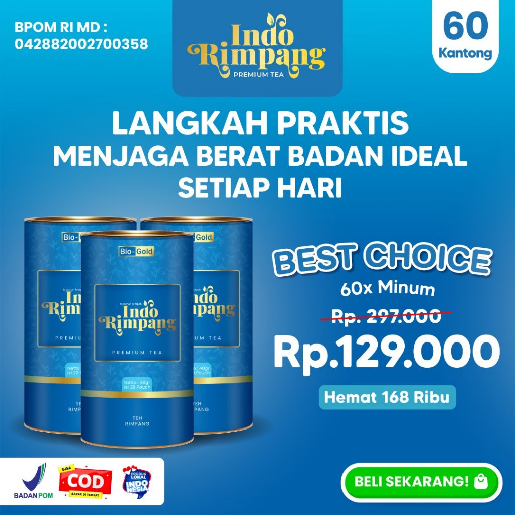 

Teh Indo Rimpang Bio Gold 3 Kaleng Herbal Alami untuk Detox Tubuh dan Percepat Pembakaran Lemak BPOM