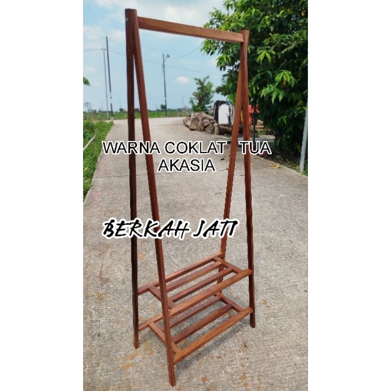 GANTUNGAN BAJU KAYU STAND HANGER RAK KAYU gantungan baju gantungan baju kayu gantungan baju berdiri 