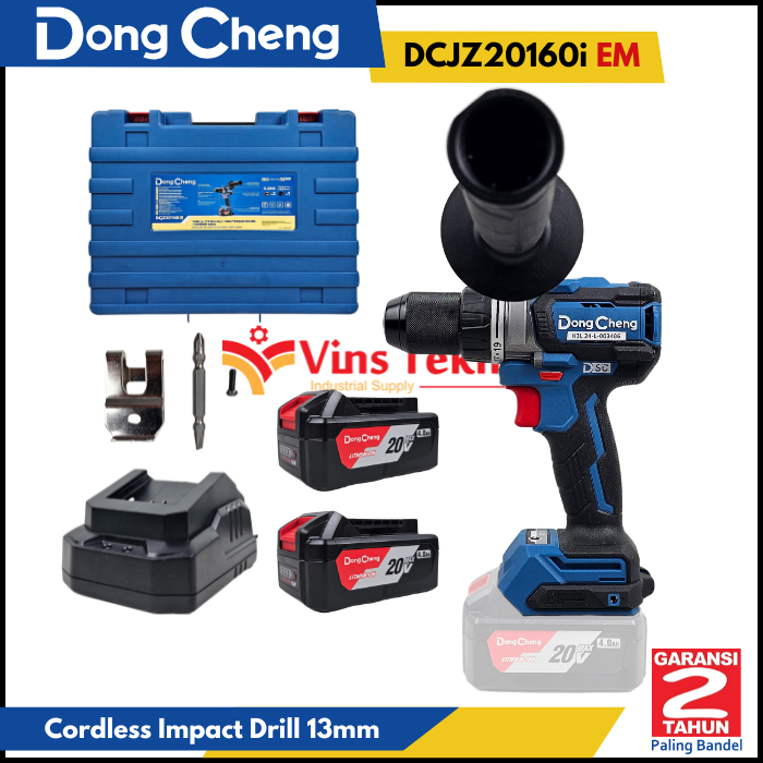 Mesin Bor Baterai Brushless Impact Drill 13mm DongCheng DCJZ20160 DCJZ20160i EM