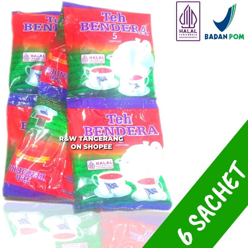 

Teh Celup Merk Teh Bendera 1 Renceng Isi 6 Sachet Dan 5 Kantong Per Sachet