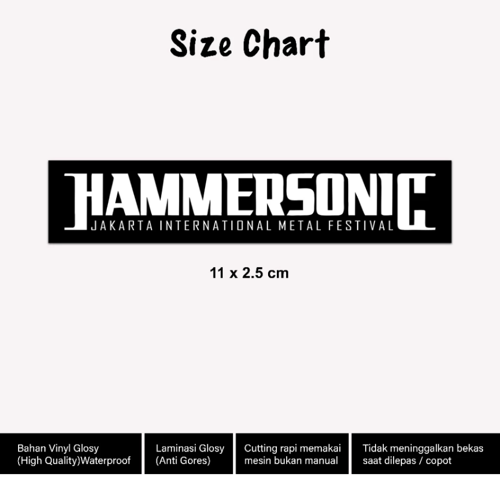 

Sticker Metal Festival Hammersonic Stiker Helm Motor Laptop Laminasy Glossy
