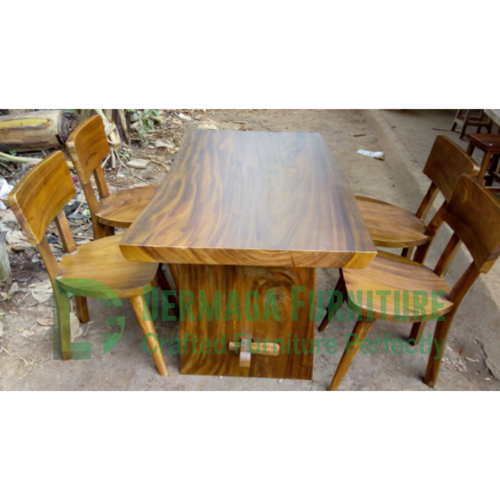 SET MEJA MAKAN TREMBESI 1 MEJA 150x65x76 4 KURSI KLENYER SET MEJA MAKAN MINIMALIS TERMURAH VILLA RES