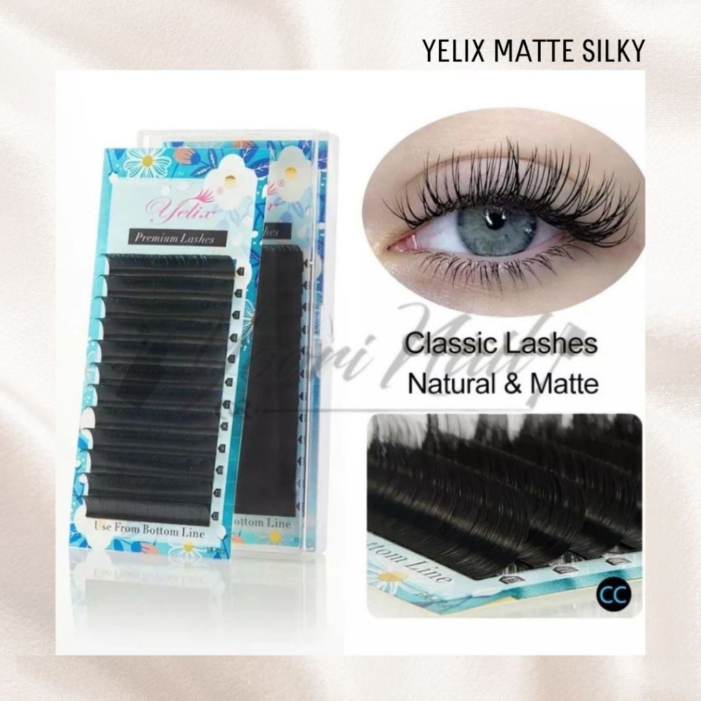 Yelix Matte Silky Premium Lashes Eyelash Extension Soft Natural