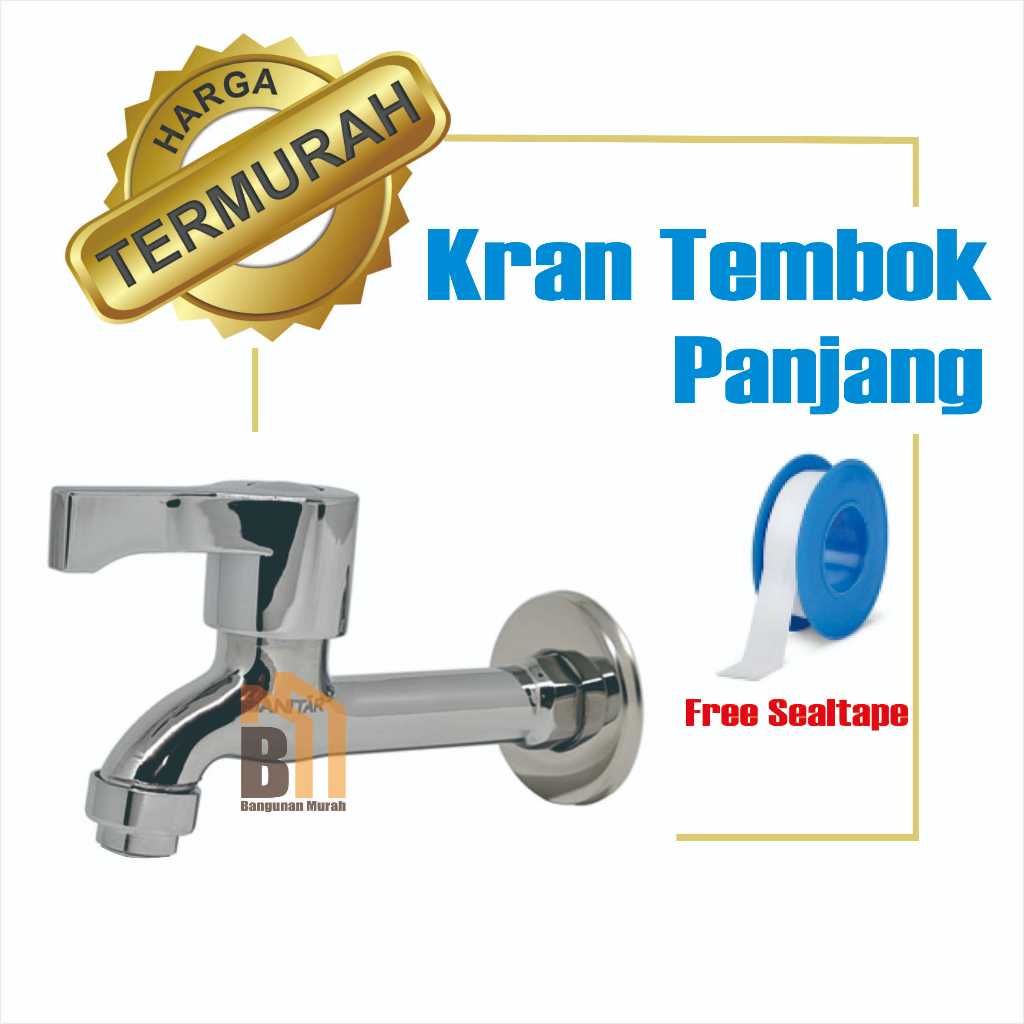 Kran Tembok Chrom Panjang, Kran Air 1/2"