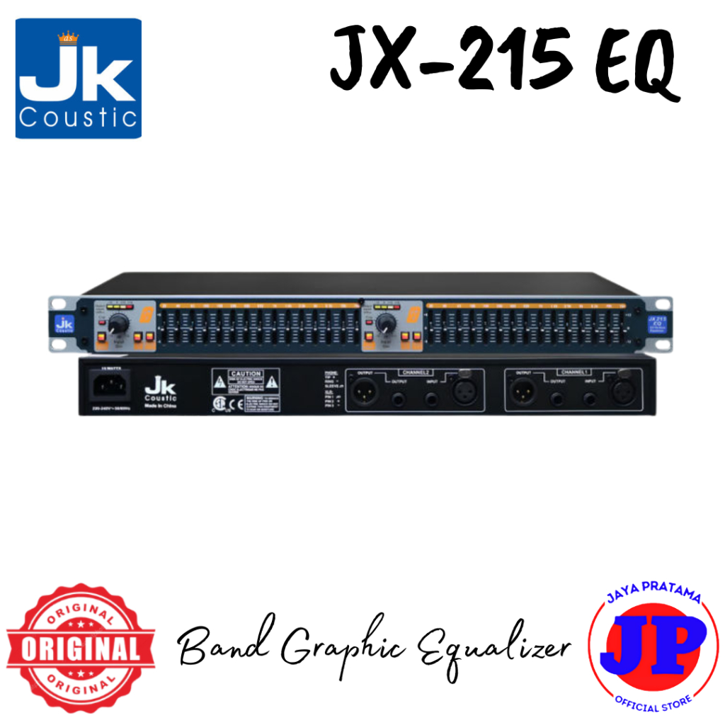 JK Coustic JX-215EQ 2x15 Band Graphic Equalizer JX215EQ