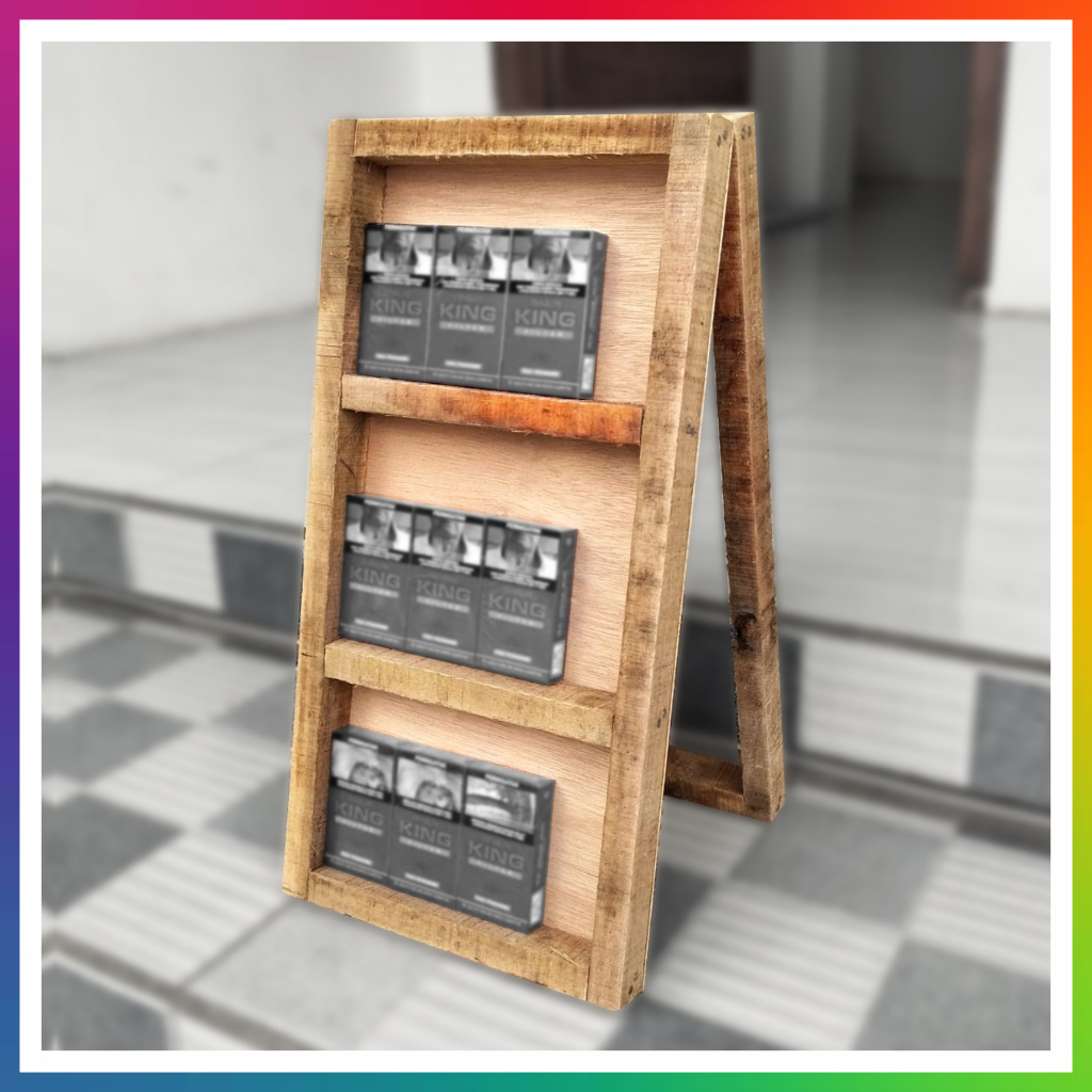 Rak Etalase Jualan Display Kayu