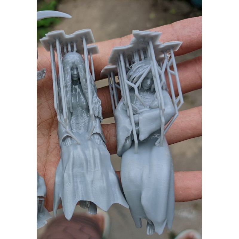 MC_e Miniatur Horor Bakul Tempe / Kuntilanak /Kunti / Hantu Rambut Panjang UNPAINT Tinggi 7cm BERDIR