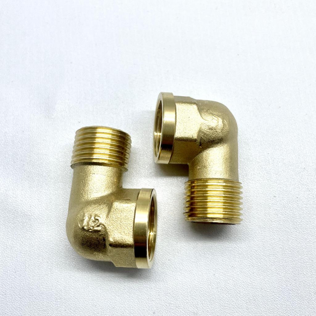 Elbow Knee Sambungan Nepel Kuningan Drat Dalam 1/2" x 1/2" Drat Luar